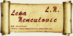 Lepa Menčulović vizit kartica